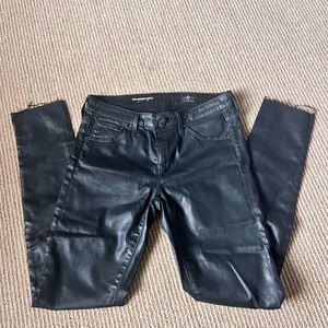 AG Black Coated Skinny Jeans 25R